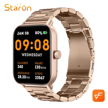 Смарт-часы Starun 5ATM для мужчин и женщин, Alexa, встроенный монитор стресса, пульсометр, кислород в крови, Умные часы 100 +, спортивный 1,8-дюймовый экран
