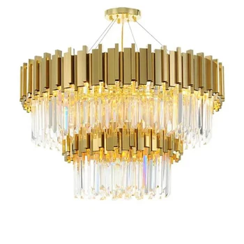 Современная золотая хрустальная люстра для гостиной, роскошный домашний декор, подвесной светильник, Роскошная столовая, светодиодный светильник Cristal Lustre