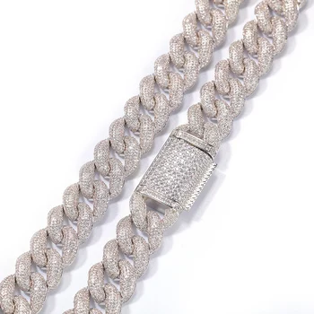 Хип-Хоп Полный AAA + CZ Камень Проложенный Bling Iced Out 18 мм Большой Тяжелый Круглый Кубинский Звено Цепи Ожерелья для Мужчин Рэпер Ювелирные Изделия Подарок